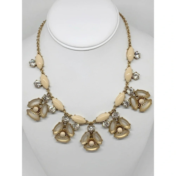 J. Crew Crystal Cluster Gold Necklace - Picture 1 of 3